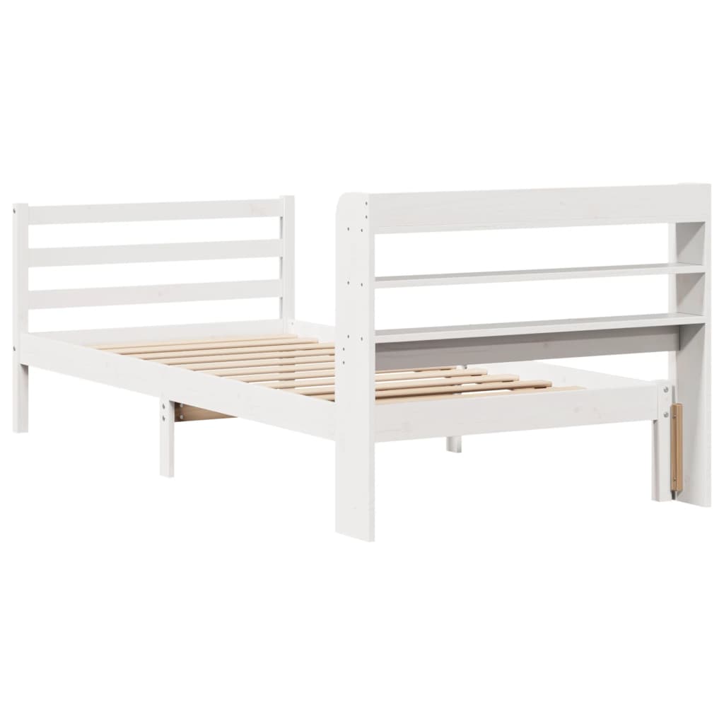 Bed Frame with Headboard without Mattress White 100x200 cm